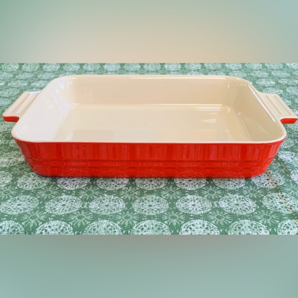 Le Creuset Large‎ Rectangle Dish Carmin 32cm NWT